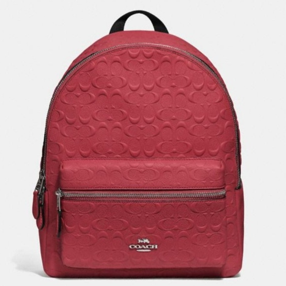 Coach Handbags - Coach Medium Signature Red Bacpack
